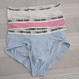 Organic Basics Men's Briefs - White, Pink, Light Blue